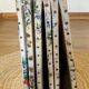 Vintage 6-panel wooden and fabric screen, 1950s-1960s.