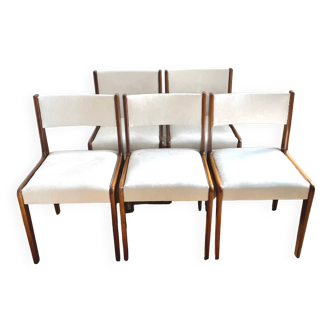 Lot de 5 chaises années 70