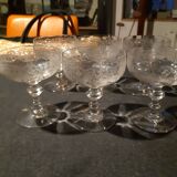 6 old champagne glasses