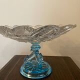 Compotier bicolore en verre moulé