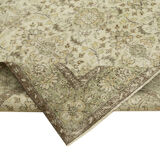 Hand-knotted decorative turkish beige rug 196 cm x 311 cm