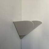 Vintage corner wall light, plaster and sandblasted glass, France 1970