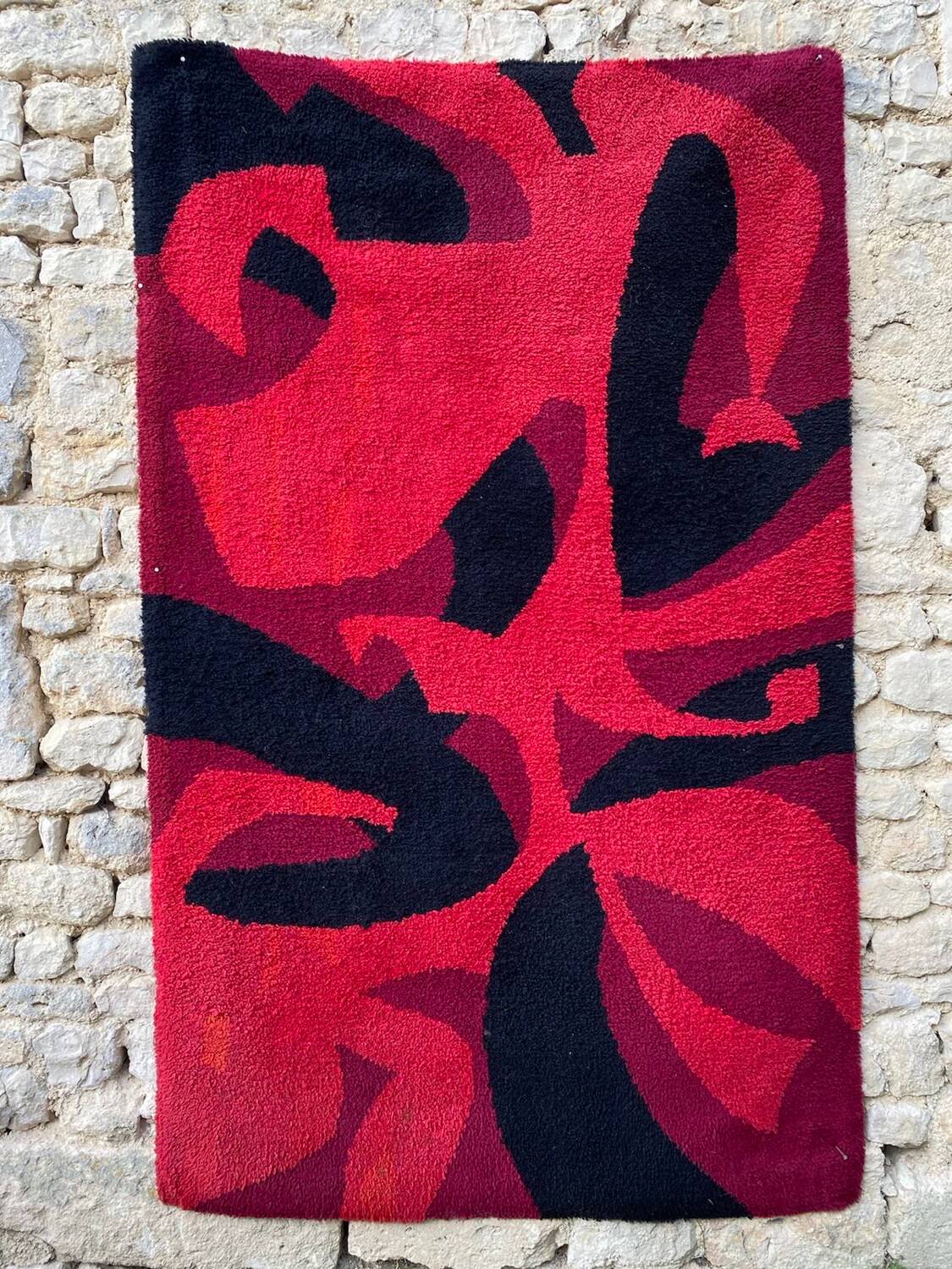 Abstract Wool Rug from the 70s