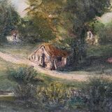 Thatched cottages and countryside