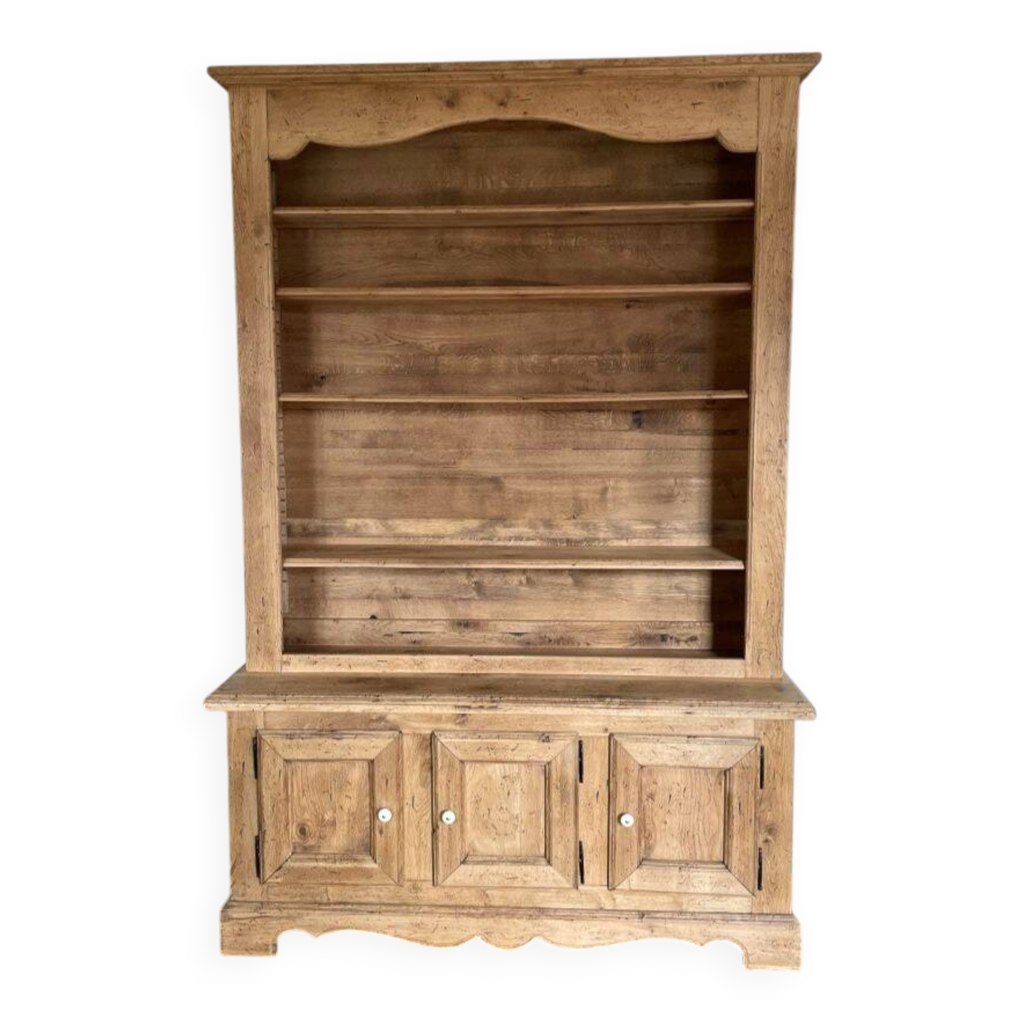 Restored two-body oak sideboard/bookcase
