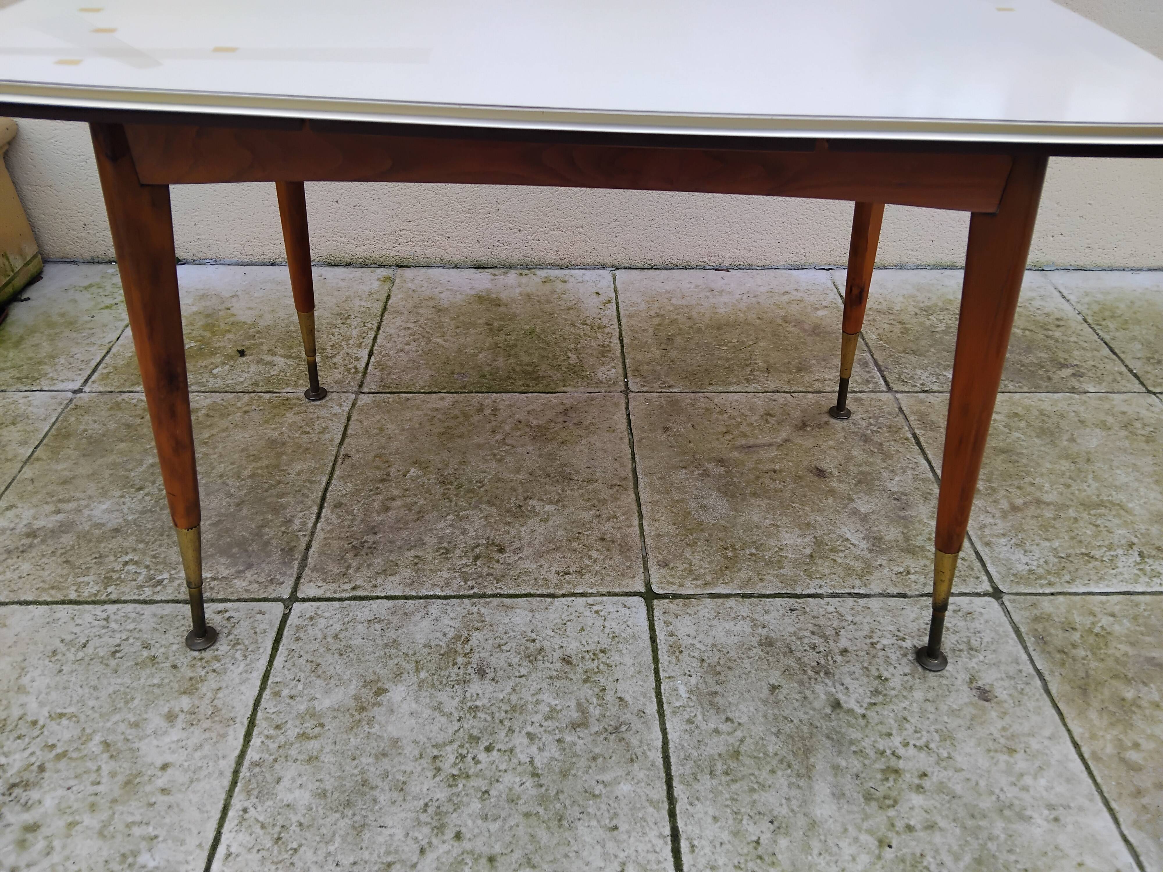 Vintage Formica table, height adjustable and extendable, 1950s