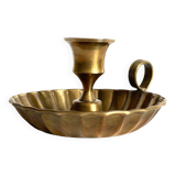 Vintage solid brass hand candle holder