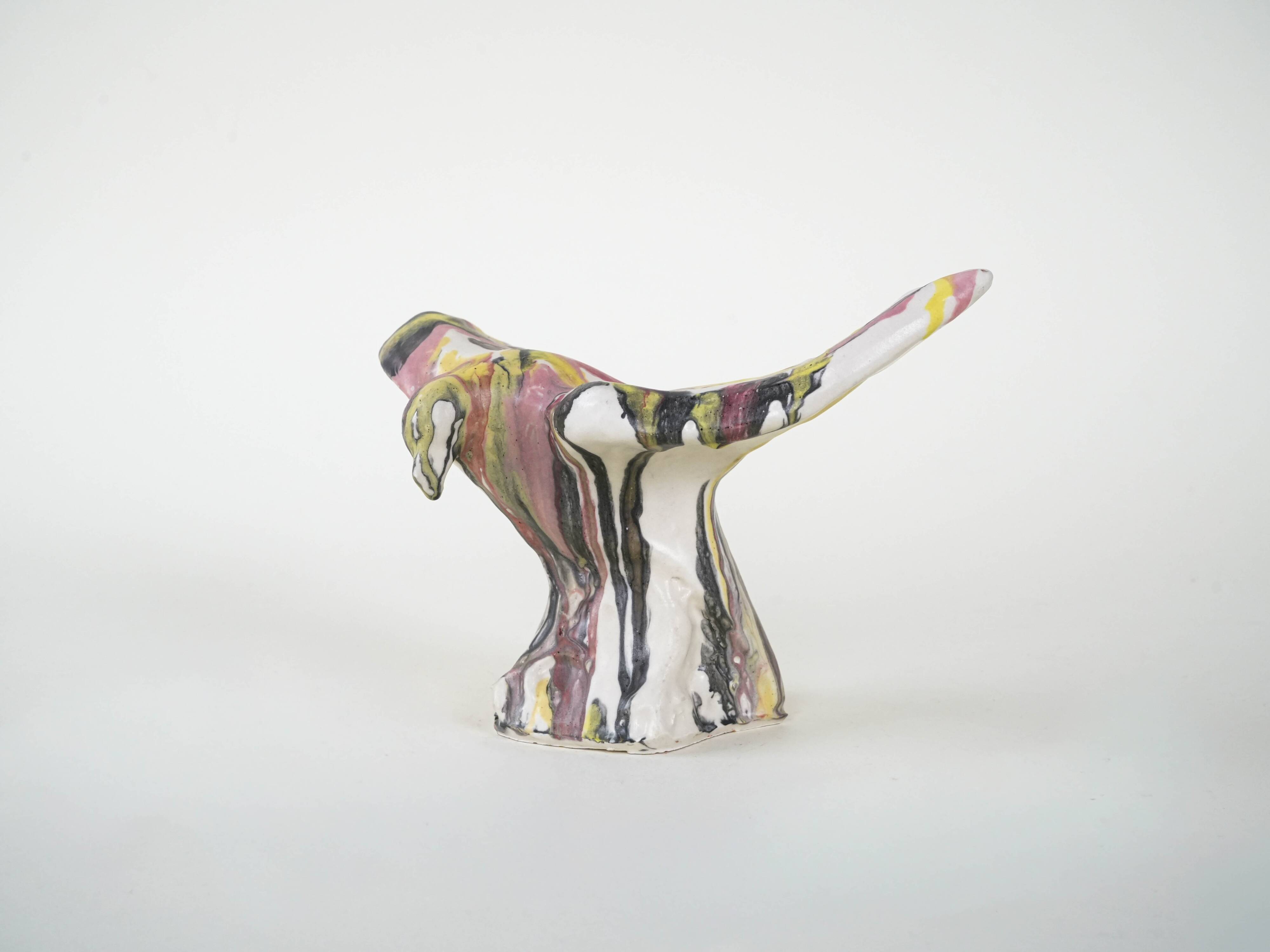 Ceramic bird sculpture, Italian design, 1970s, manufacturer: F. Ferroni