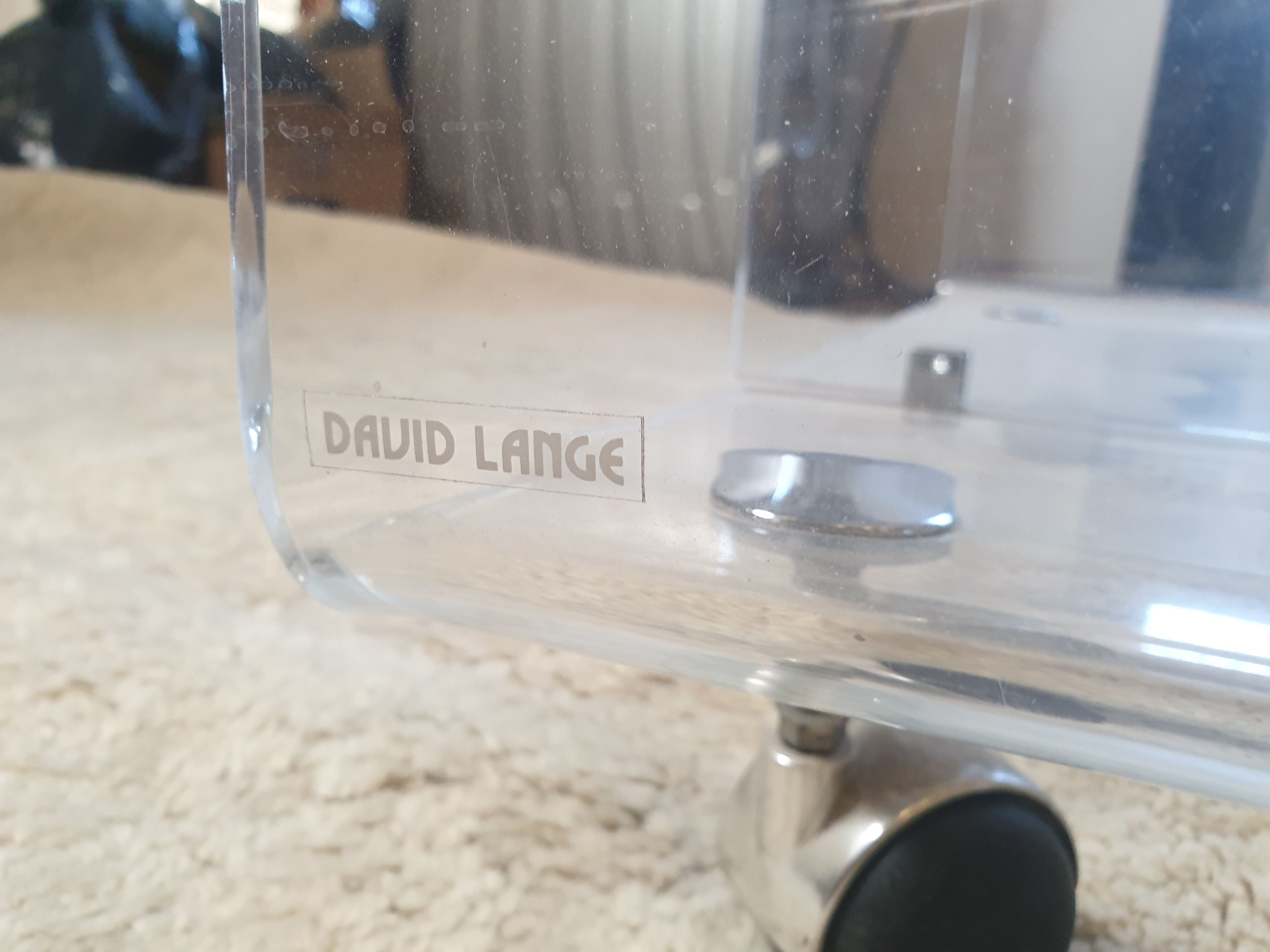 Storage cabinet on castor plexiglas David Lange