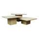 Trio vintage travertine nesting coffee tables