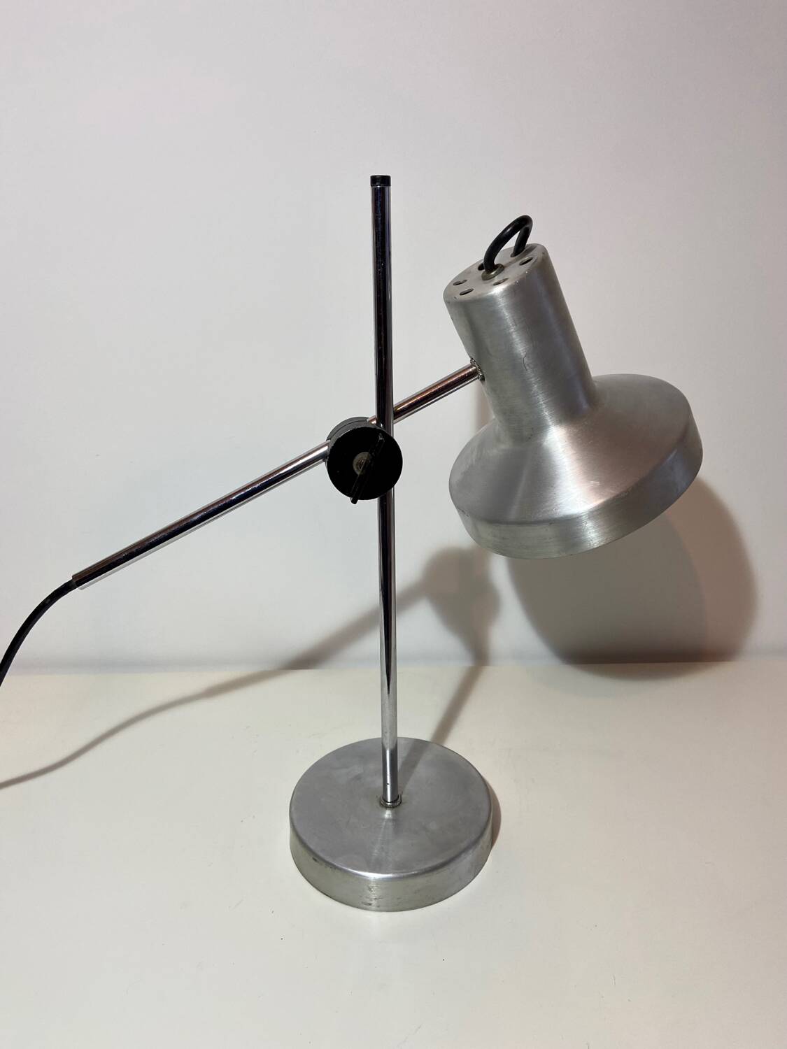 Brushed aluminum desk lamp