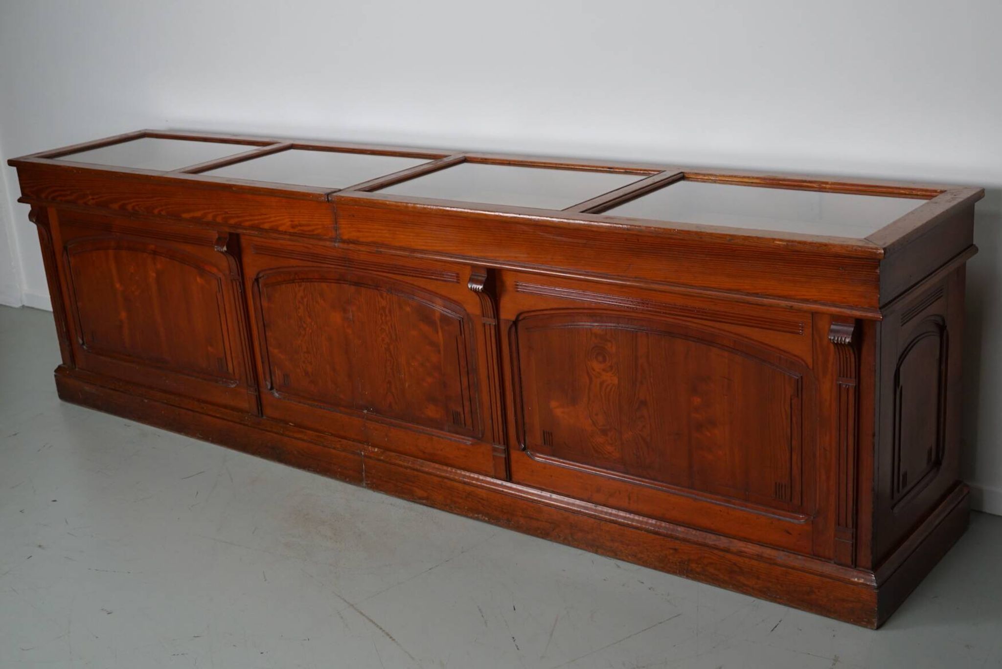 Large Pitch Pine Jewelry Counter/Cabinet, Paris, France, 1930s