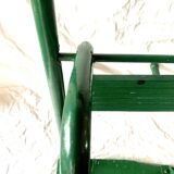 Vintage stepladder in green painted wood and steel