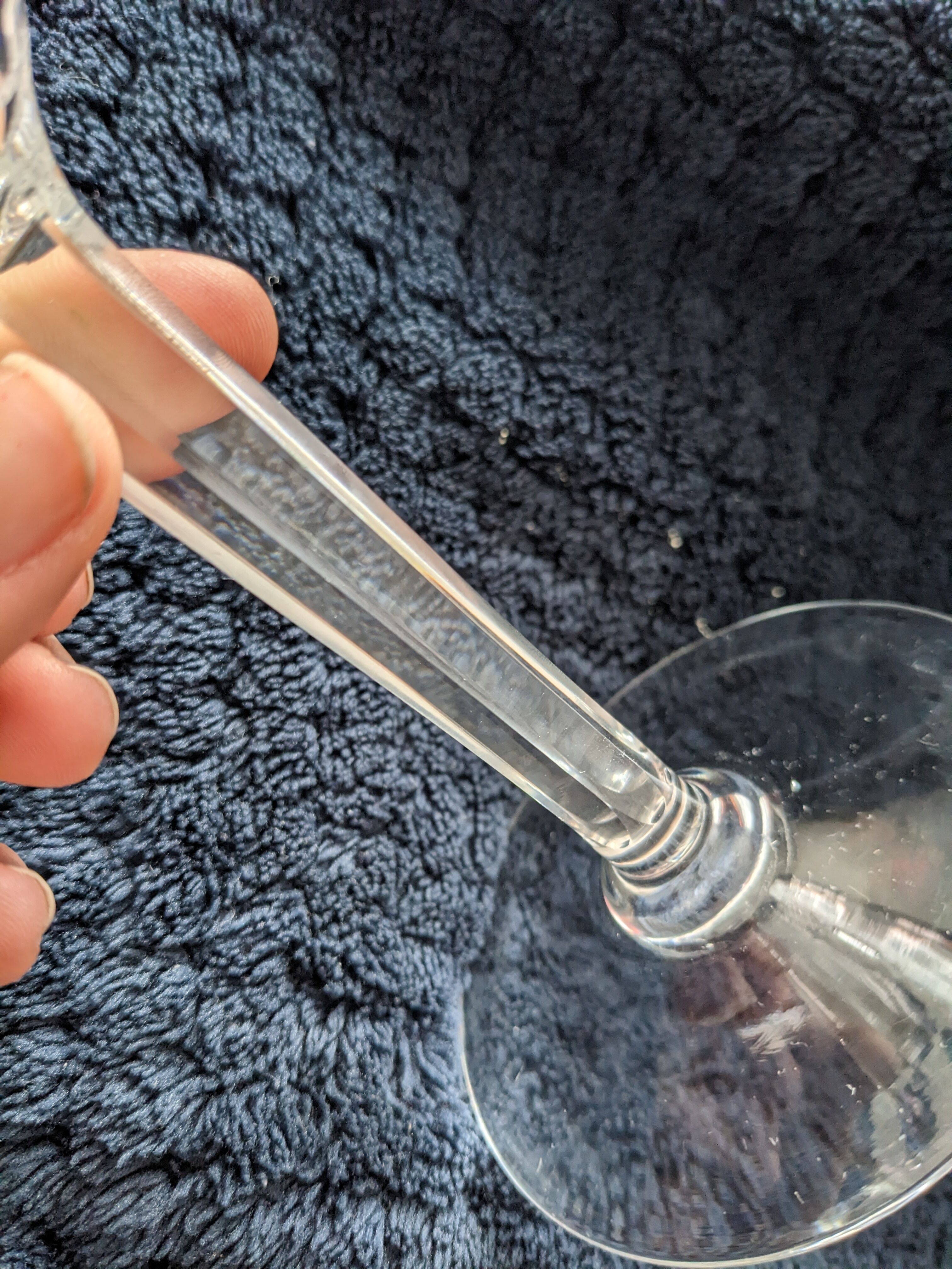 Vintage antique foot glass in chiseled crystal