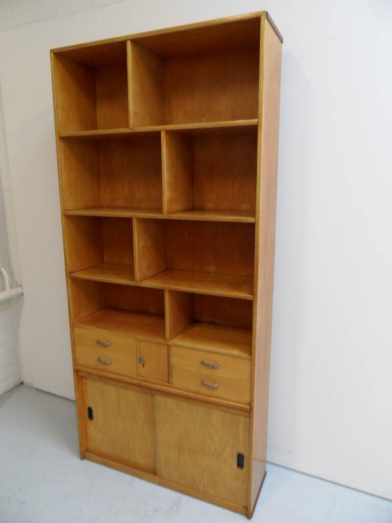 Mid century wall unit with open bookcase
