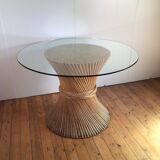 rattan round dining table
