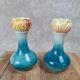 Pair of small antique bud vases numbered 396.