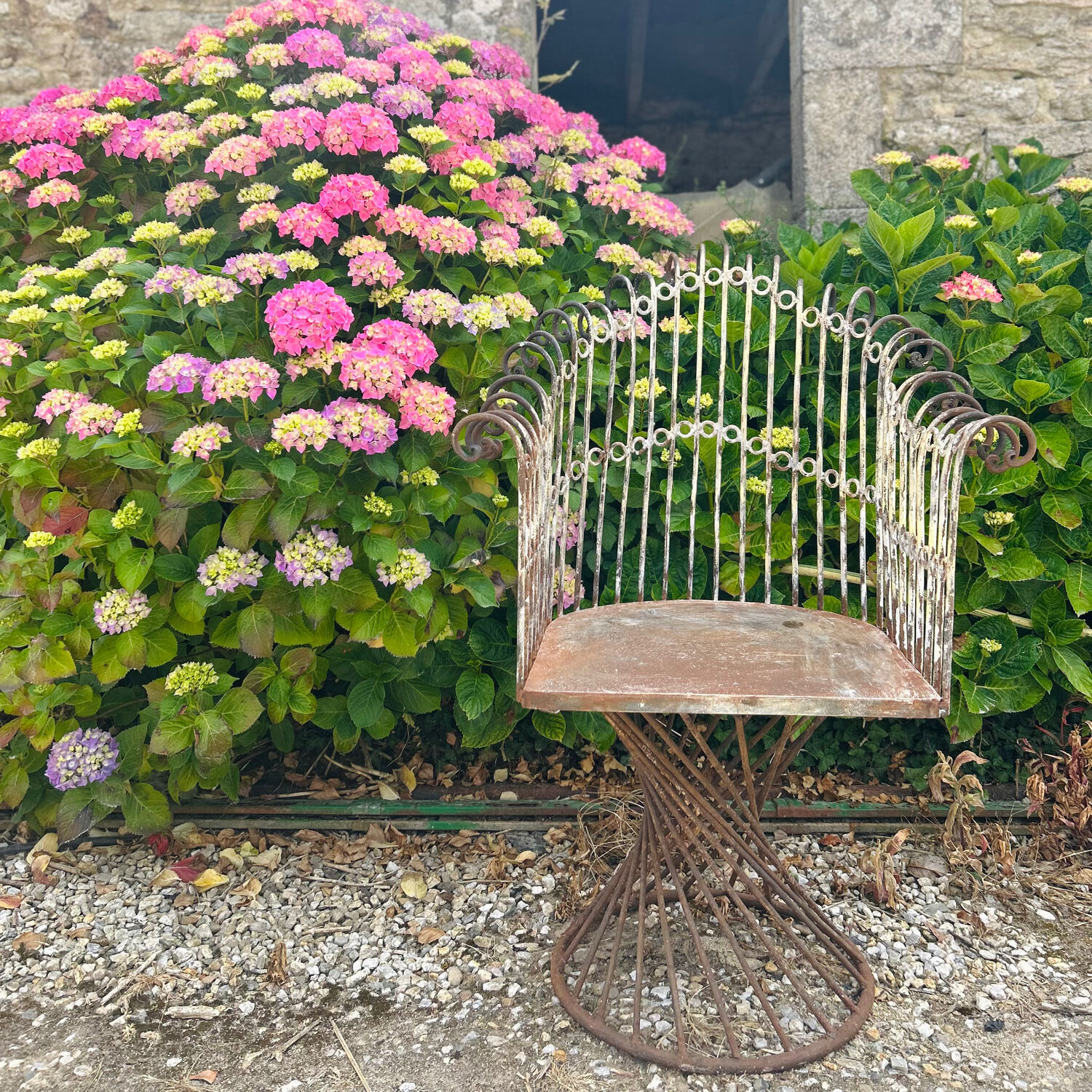 Wrought iron armchair