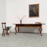 19th century walnut drapery table 2m1