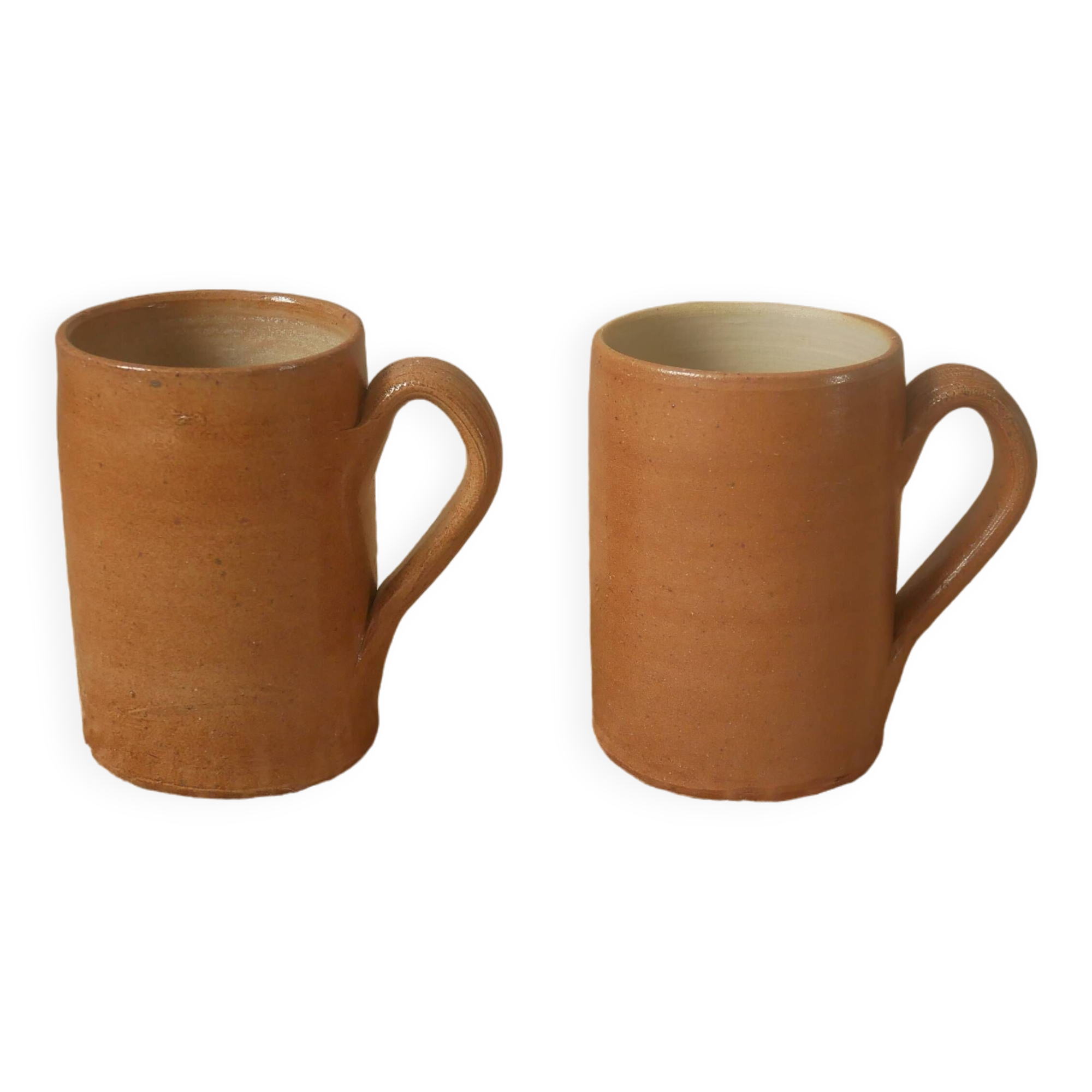 Vintage stoneware mugs ceramic pottery handmade artisanal manufacturing Scandinavian country decoration