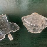 Art Deco perfume bottle in bohemian crystal engraved 1930