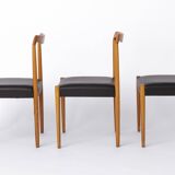 Set of 6 Vintage Lübke Dining Chairs 1970s Germany, Mid Century Beech Wood