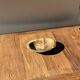Dark beige oval petrified wood bowl 25x19 - 3782