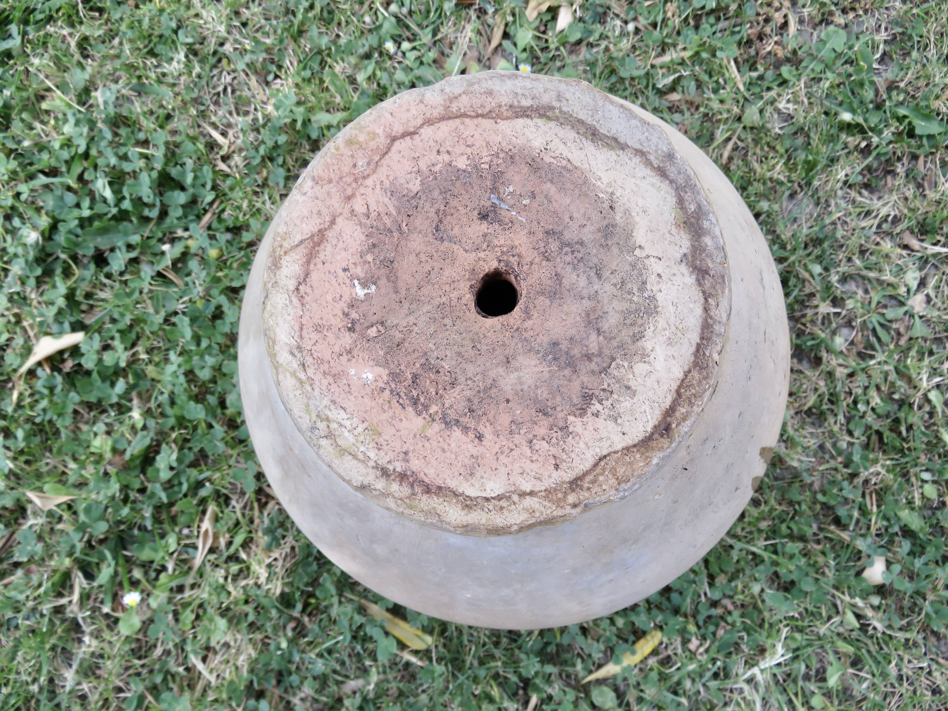 Vase, pot, jarre à huile en terre cuite vernissée jaune, fin 19ème