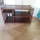 Retro-Side table-vinyl furniture-wood, rattan and bamboo-80s