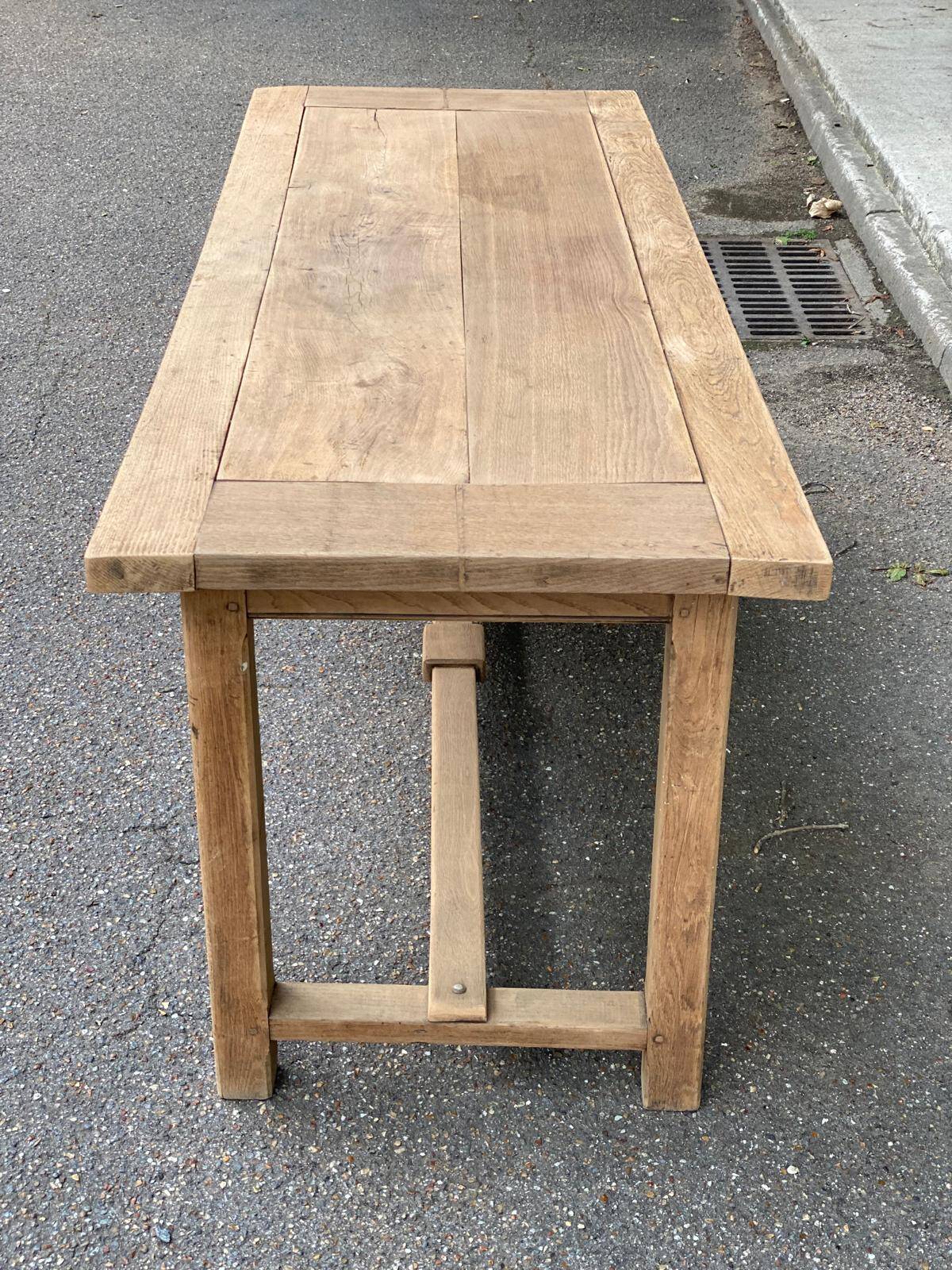 18th century farmhouse dining table renovated in solid oak 200cm