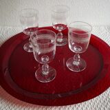 Oval top in red plexiglass 43 cm