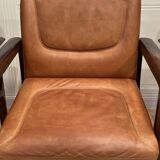 Set of 6 "1960s design" leather armchairs.