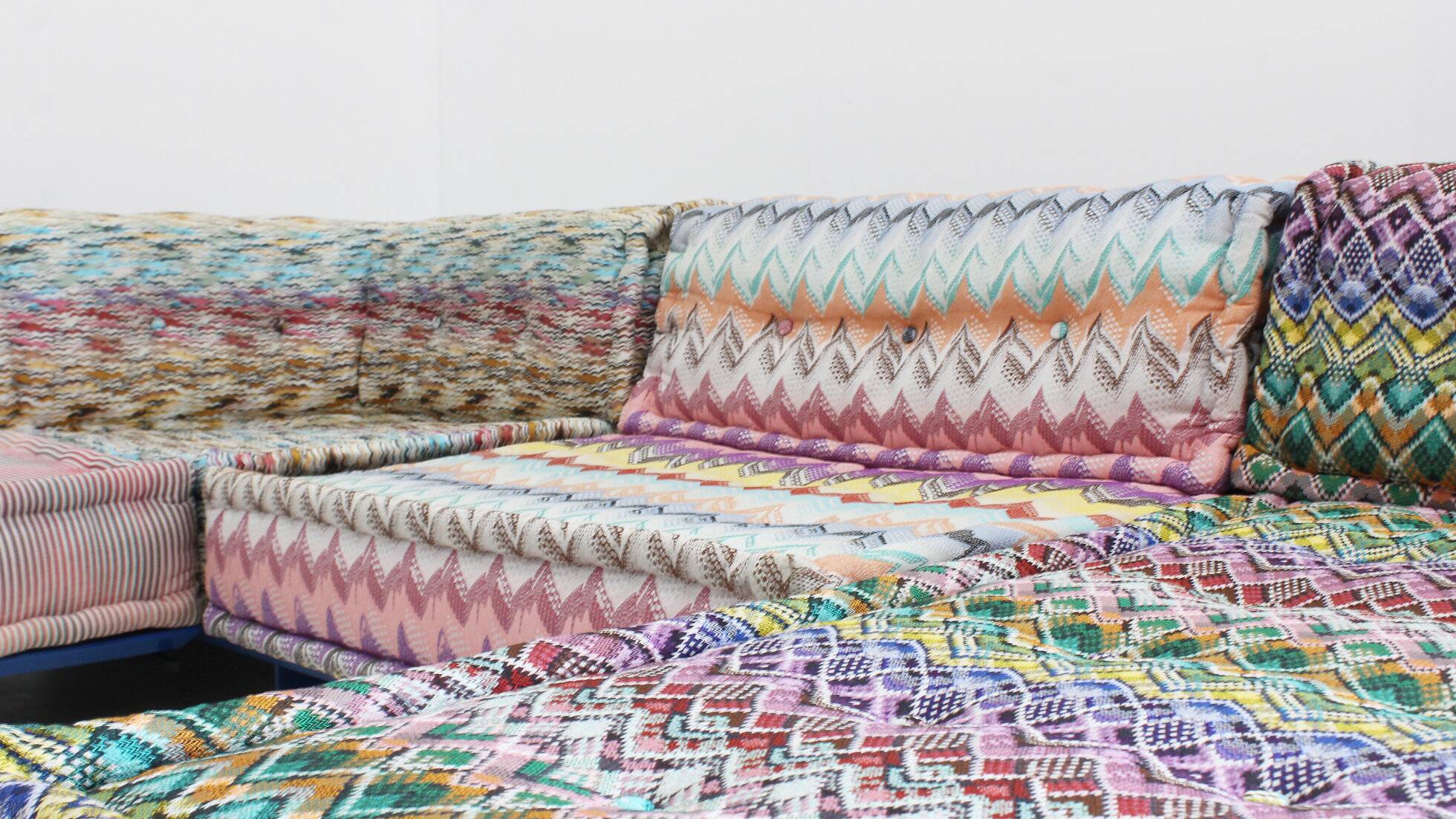 Roche Bobois Mah Jong sofa Missoni design by Hans Hopfer with platform