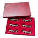 Series of vintage Dachshund knife holders in silver metal