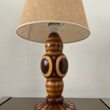 Vintage lamp in inlaid wood 60s-70s