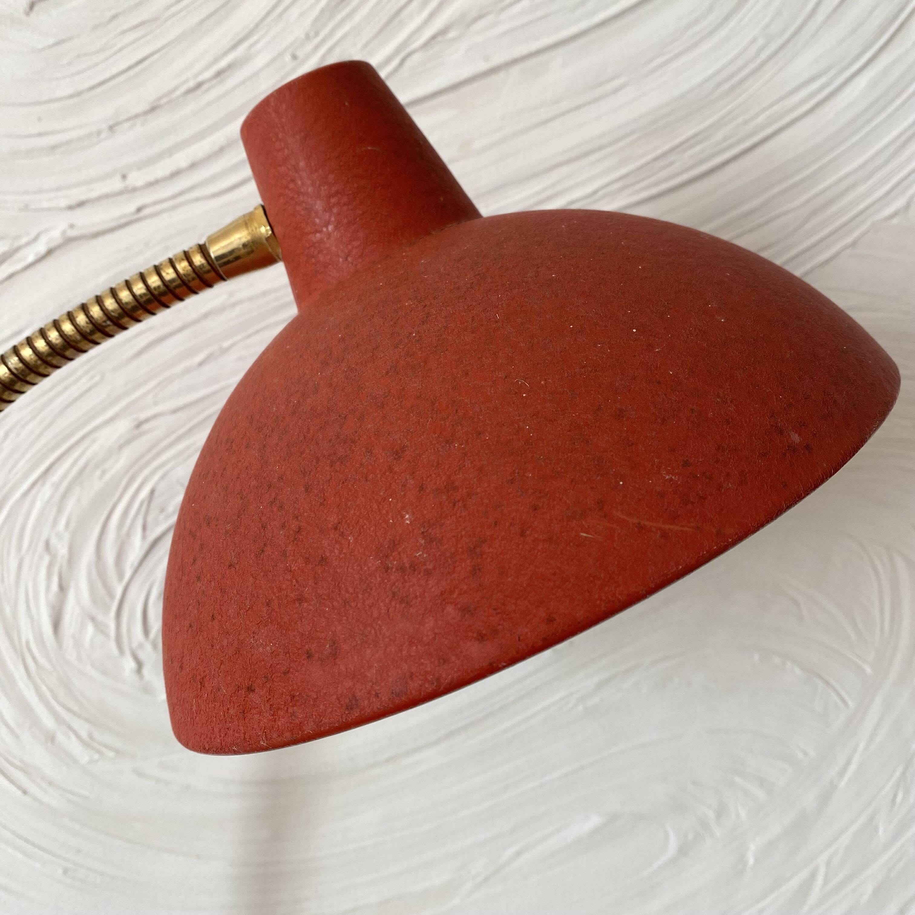 Vintage red and black articulated lamp