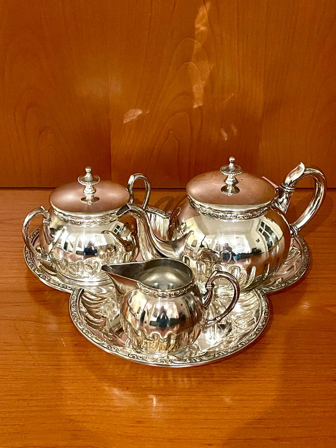 WMF tea set, silver-plated metal, 4 pieces