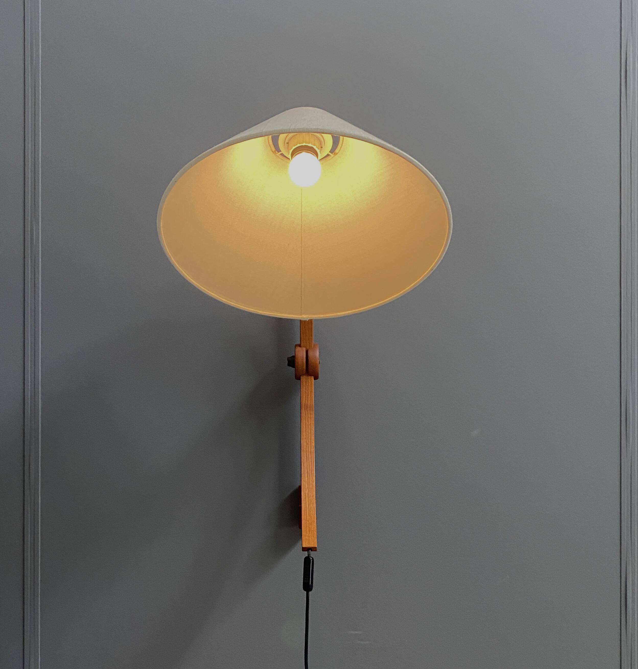 Danish teak wall lamp by Domus Denmark 1970s