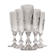 11 champagne flutes on foot in crystal saint louis collection messina model of 1973. stamped