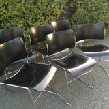 Set of 6 David Rowland Black Chairs 40/4