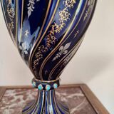 Two-handled baluster vase in late 19th century earthenware from the Gustave Asch factory (1856-1911)