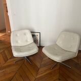 Fauteuils pivotants blancs