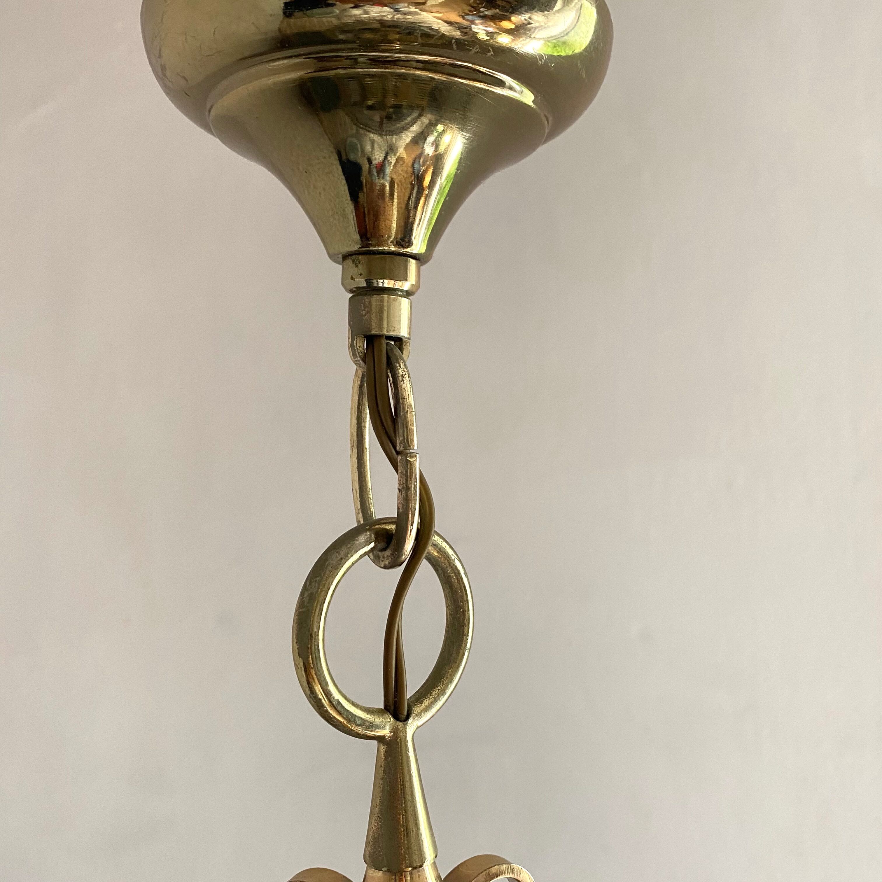 Golden lantern pendant lamp