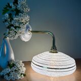 Vintage wall lamp with white and gold Clichy glass shade