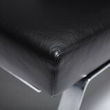 Black leather Ombra 512 lounge chairs by Charlotte Perriand for Cassina Italy