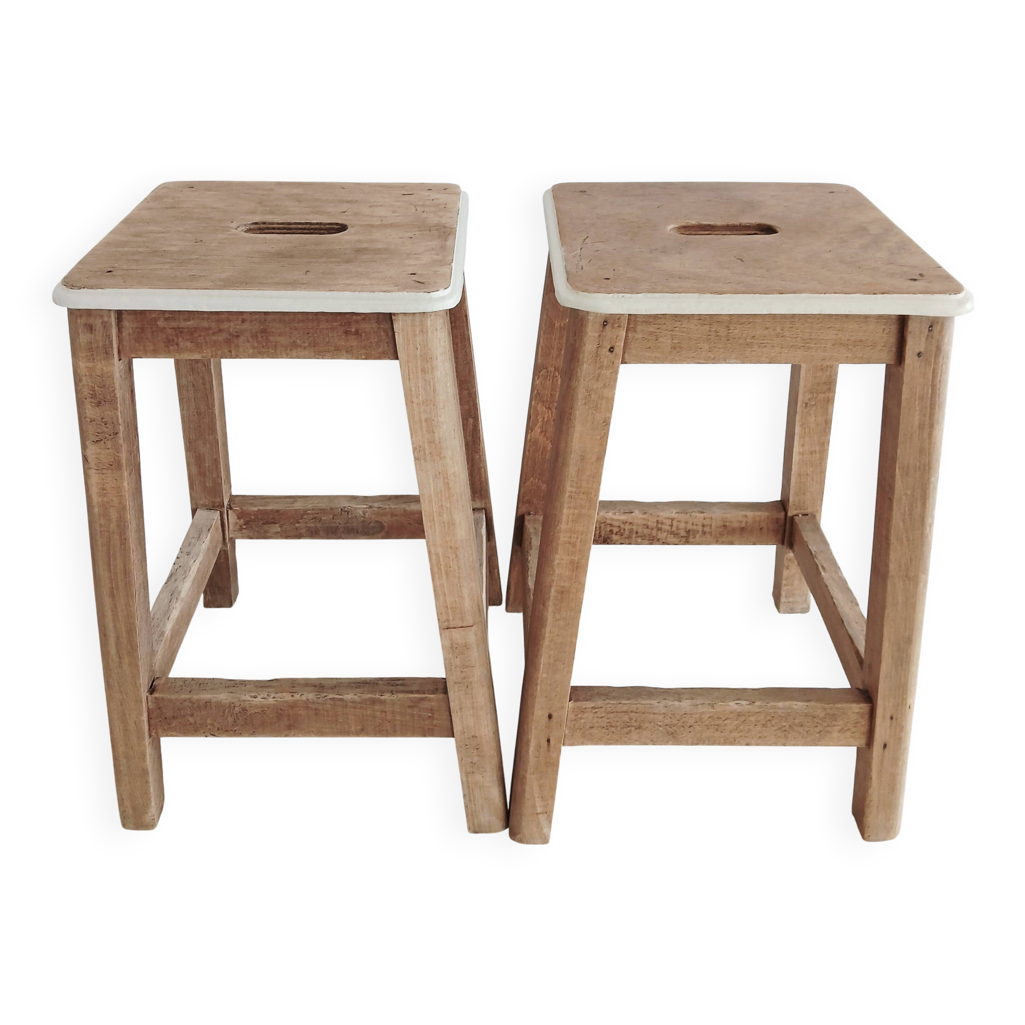 Tabourets d’atelier a poignee vintage