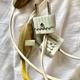 "Pair of vintage glass and brass wall sconces with tassels