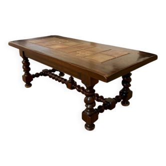 Table basse bois massif style Louis XIII (Louis 13)