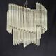 Chandelier with Murano glass quadrilateral prisms, handmade.