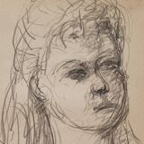 Drawing by Nagao Usui: portrait of a woman